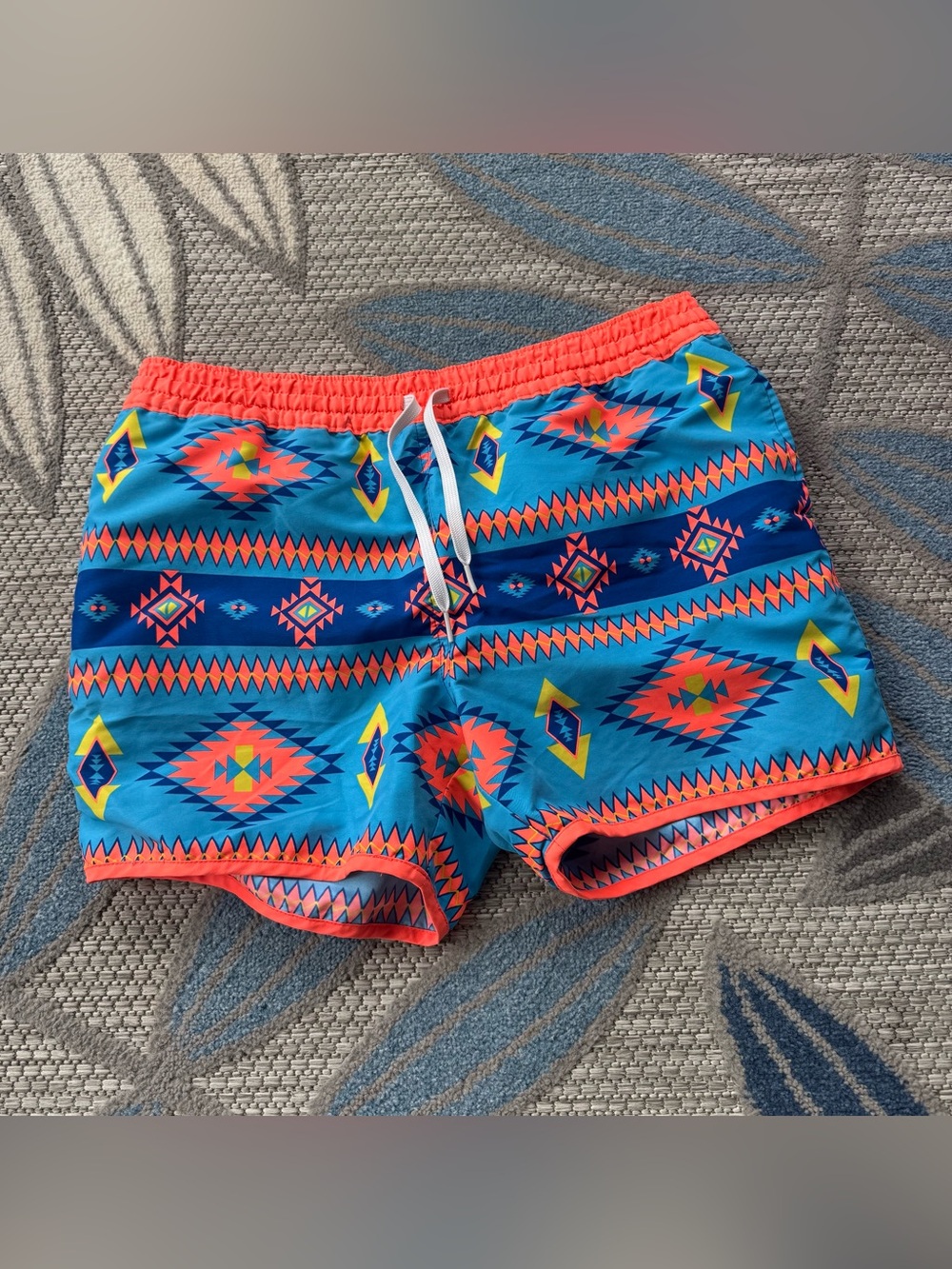 Chubbies Aztec Swim Trunks - Coral Trim